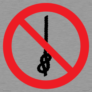 P030 Prohibition: Do not tie knots in rope